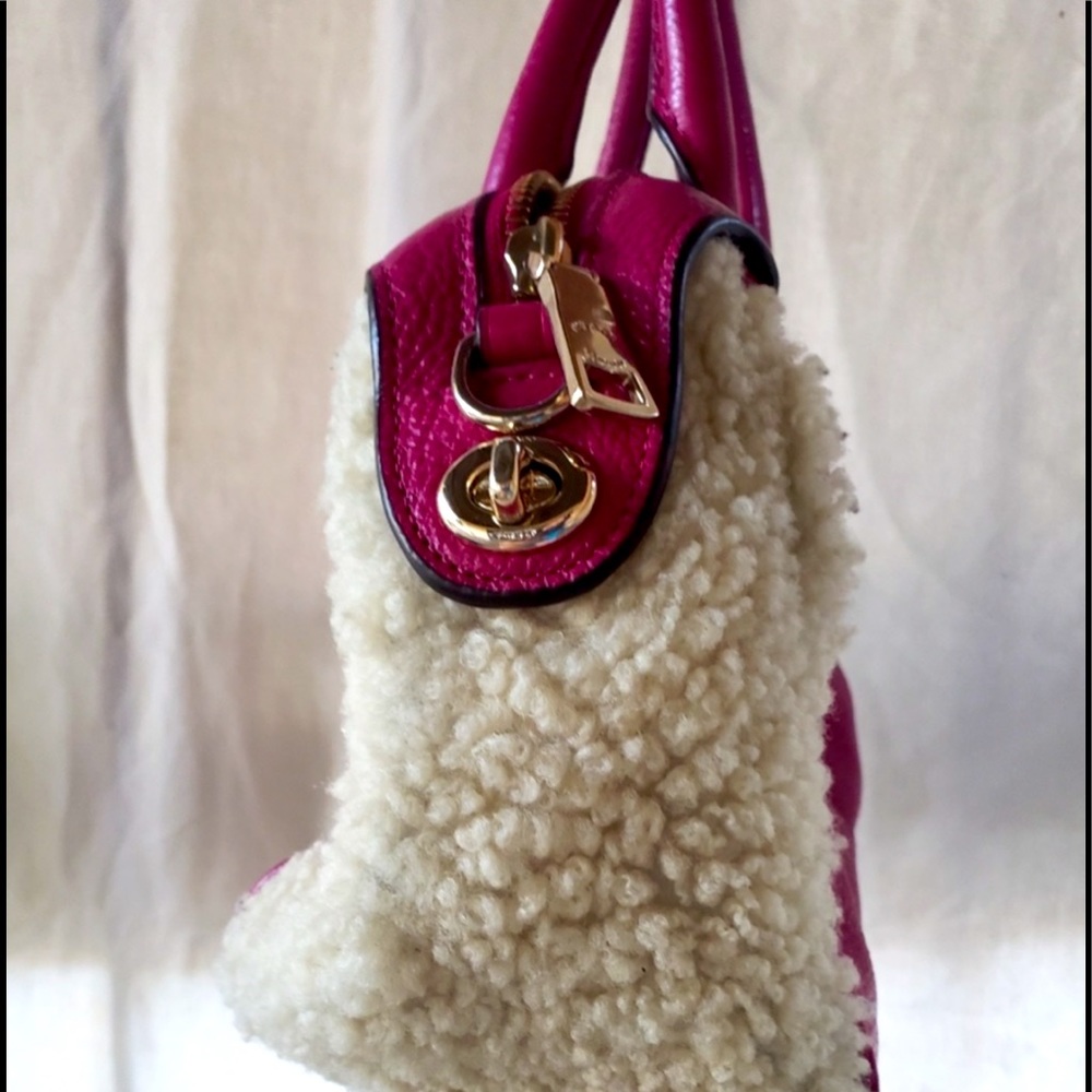 Vintage Fuchsia creme coach purse